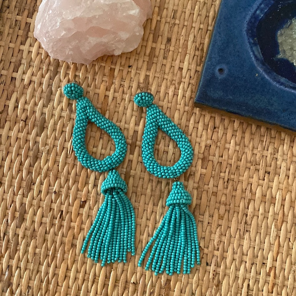 Pretty, beaded turquoise earrings from Anthropologie!!